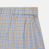 View 2 of product Turnbull & Asser Blue, Orange & Navy Check Cotton Boxer Shorts with an elastic waistband, displayed flat on a plain white background.