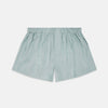 View 1 of product Plain green, loose-fitting men's boxer shorts by Turnbull & Asser, made from luxury cotton with an elastic waistband, displayed flat on a white background.