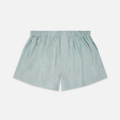 Plain Green Cotton Boxer Shorts