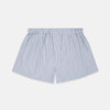 View 1 of product Turnbull & Asser Navy & Blue Stripe Cotton Boxer Shorts feature a white base with light blue and navy pinstripes and an elastic waistband for added comfort.