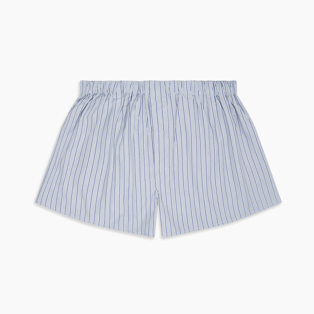 Navy & Blue Stripe Cotton Boxer Shorts | Turnbull & Asser