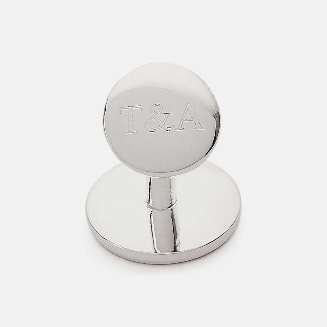 View 2 of product Turnbull & Asser Light Green Sterling Silver Cufflinks feature a geometric pattern with a central square design, making them a refined choice for men's accessories. Shown against a plain white background.