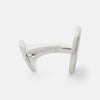 View 3 of product Turnbull & Asser Light Green Sterling Silver Cufflinks feature a geometric pattern with a central square design, making them a refined choice for men's accessories. Shown against a plain white background.