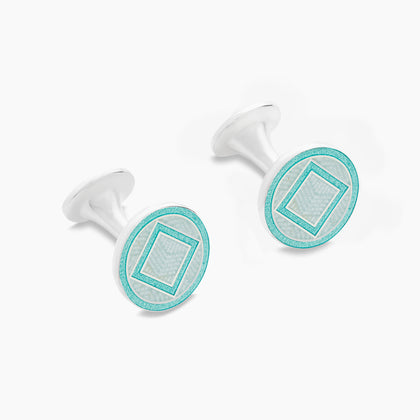 Light Green Sterling Silver Cufflinks Image 3