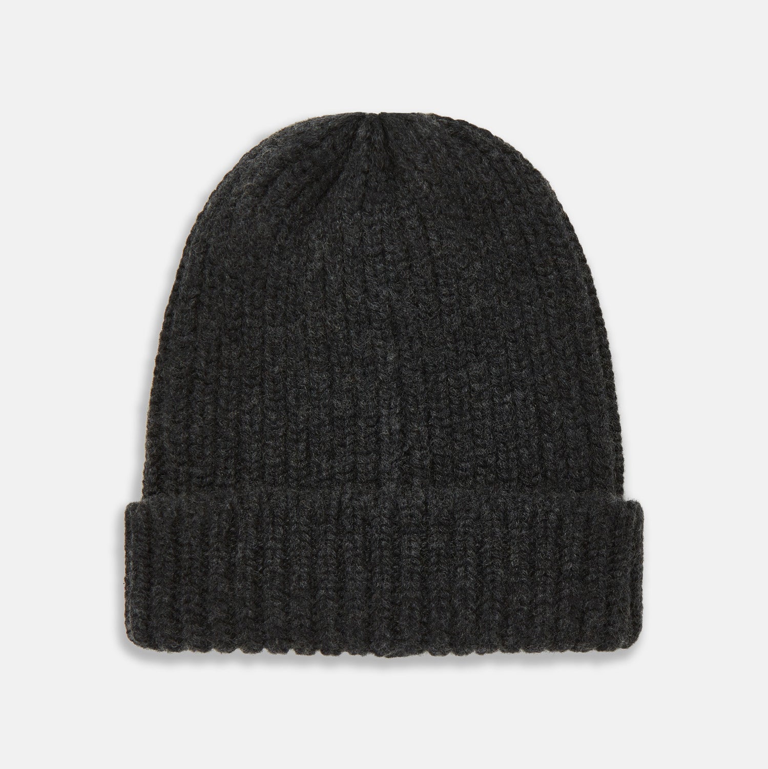Charcoal Cashmere Ribbed Hat