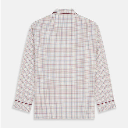 Red Multi Check Cotton-Cashmere Modern Pyjama Set Image 5