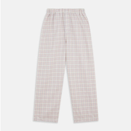 Red Multi Check Cotton-Cashmere Modern Pyjama Set Image 6