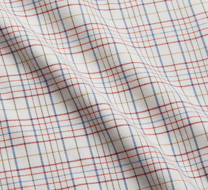 Red Multi Check Cotton-Cashmere Modern Pyjama Set Image 3