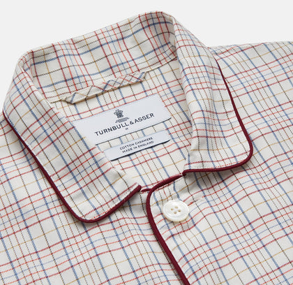 Red Multi Check Cotton-Cashmere Modern Pyjama Set