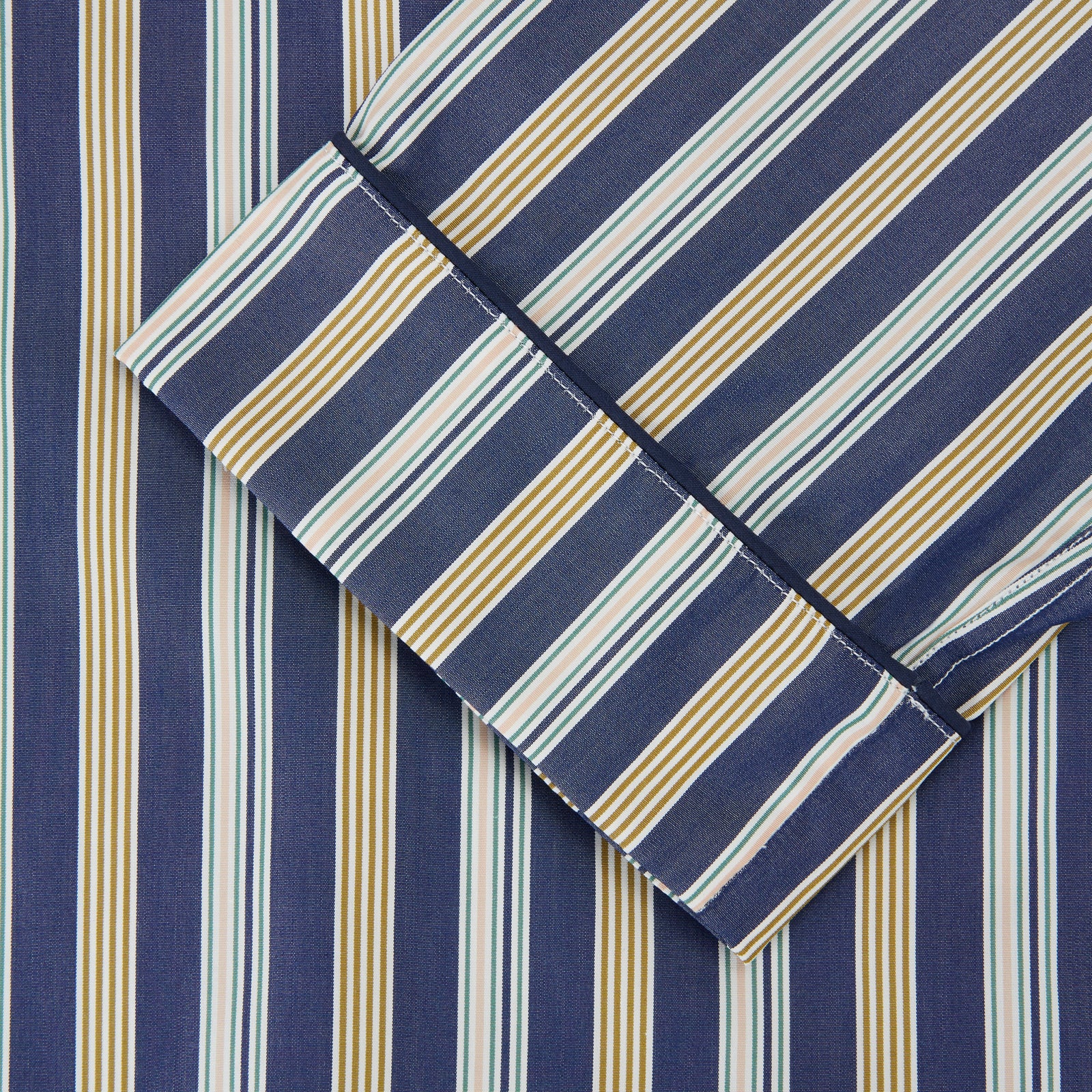 Blue Multi Stripe Cotton Modern Pyjama Set