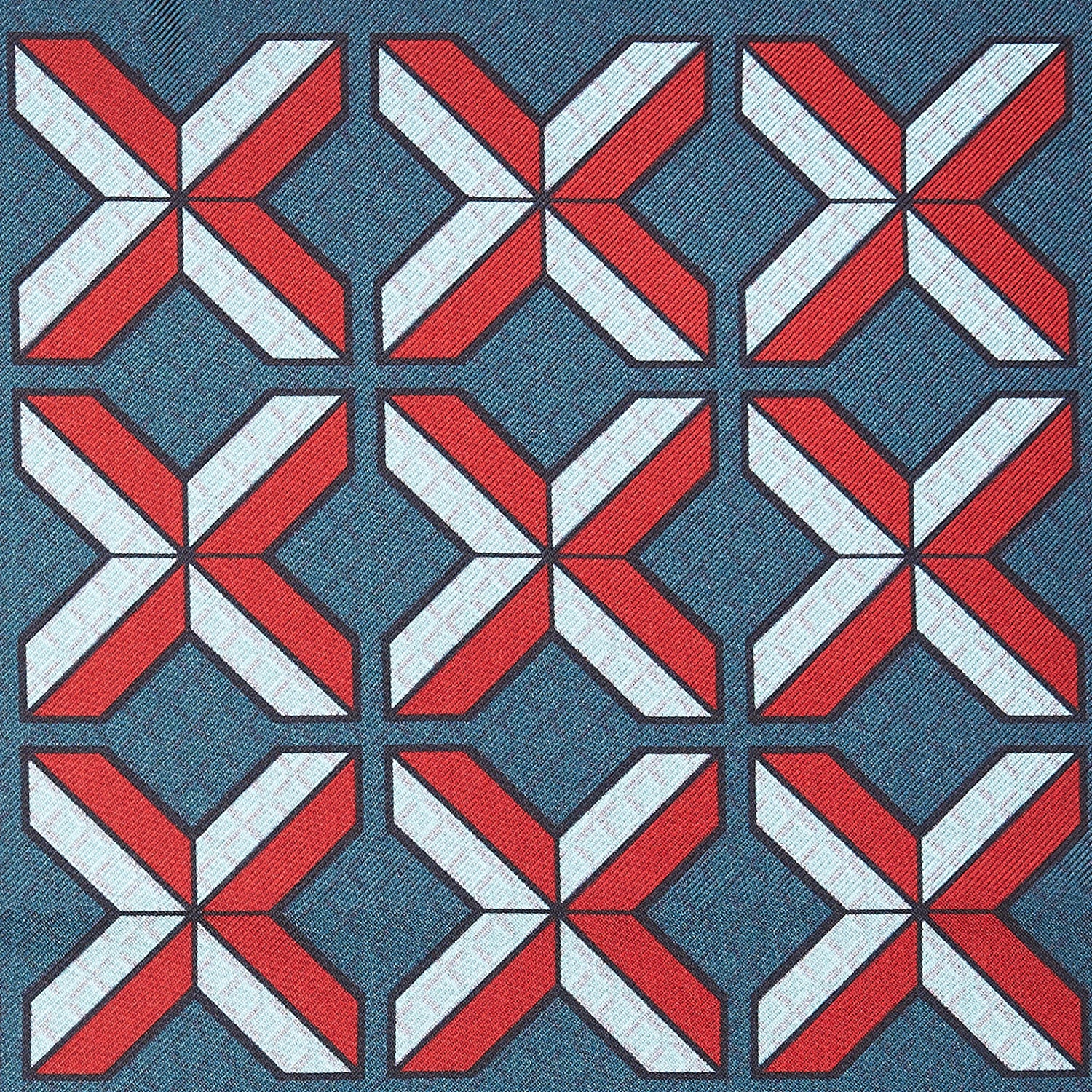 Image 2 of product Red Multi Crosses Double-Faced Silk Pocket Square