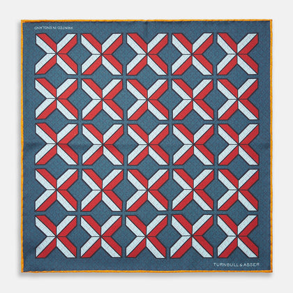 Red Multi Crosses Double-Faced Silk Pocket Square