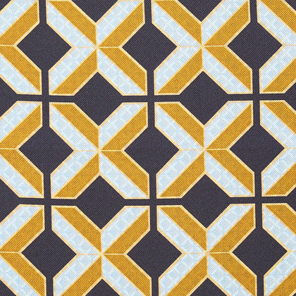 Navy Multi Crosses Double-Faced Silk Pocket Square