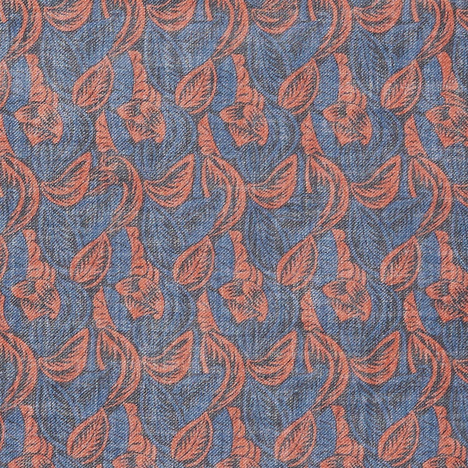 Image 2 of product Navy Multi Camo Birds Wool Twill Pocket Square