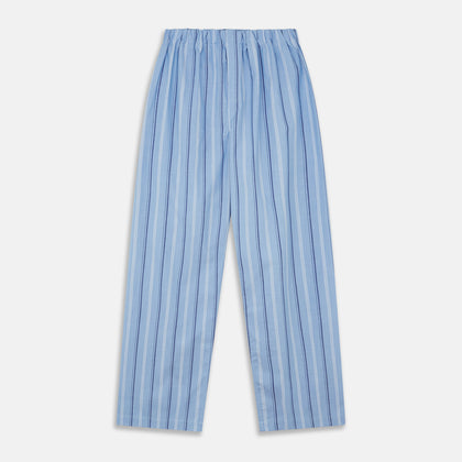 Blue Multi Stripe Cotton Pyjama Trousers