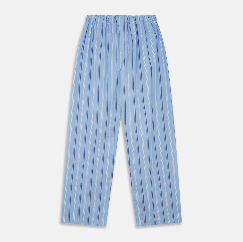 Blue Multi Stripe Cotton Pyjama Trousers