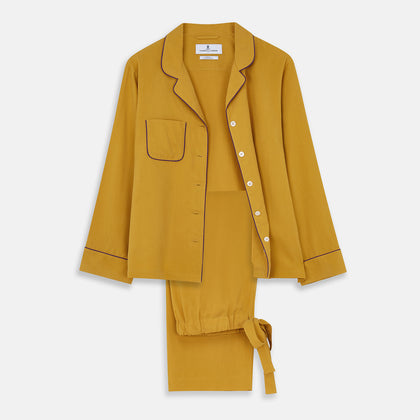Women's Gold Silk Harriet Pyjamas Set