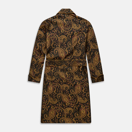 Gold Multi Floral Cotton, Wool & Silk Jacquard Pierce Gown Image 4