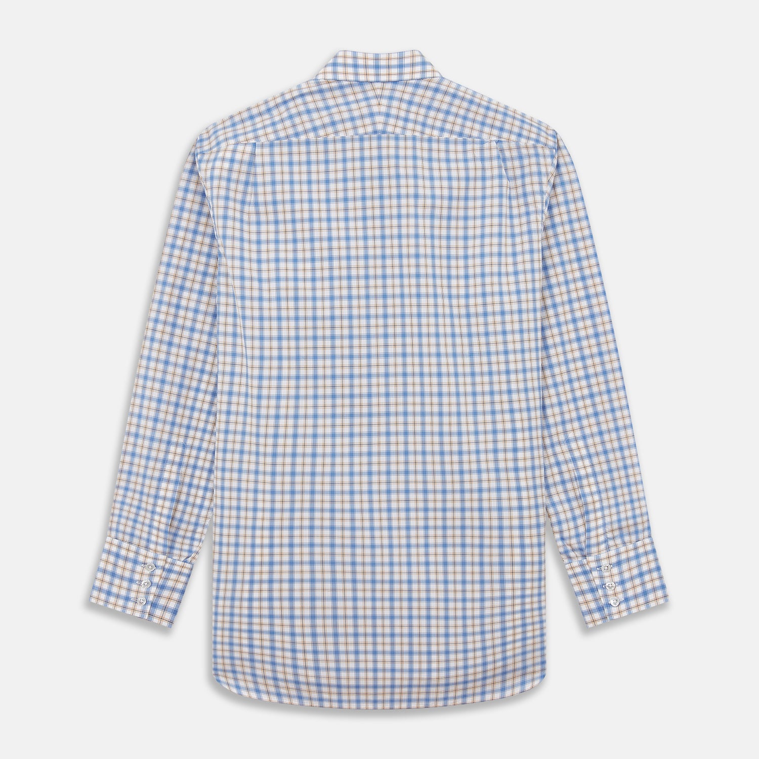Image 5 of product Blue Multi Check Regular Fit Shirt with T&A Collar and 3 Button Cuffs