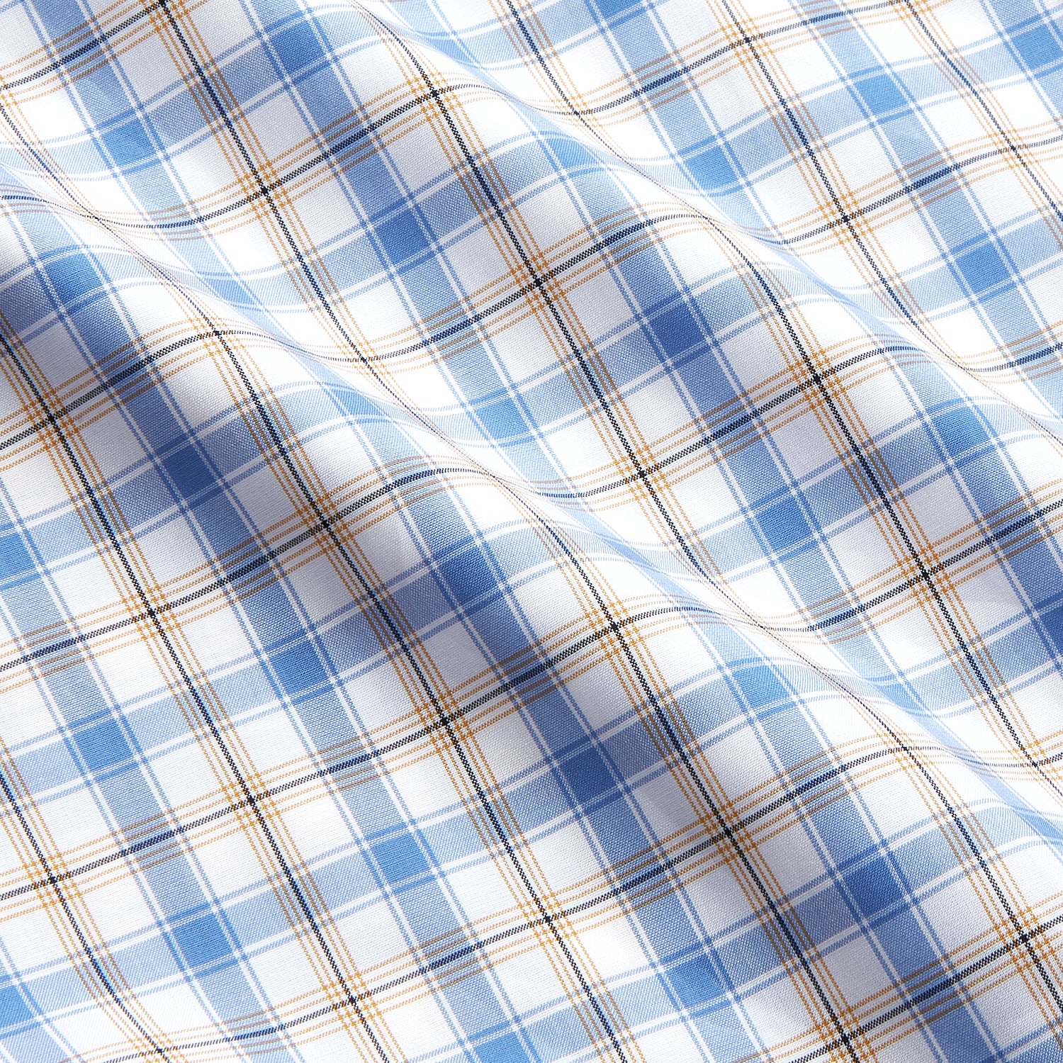Image 4 of product Blue Multi Check Regular Fit Shirt with T&A Collar and 3 Button Cuffs