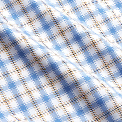 Blue Multi Check Regular Fit Shirt with T&A Collar and 3 Button Cuffs Image 3