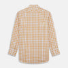 View 5 of product The Orange Multi Check Regular Fit Shirt by Turnbull & Asser features a T&A collar, 3 button cuffs, and a classic button-up design in Italian cotton, displayed on a plain white background.