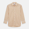 View 1 of product The Orange Multi Check Regular Fit Shirt by Turnbull & Asser features a T&A collar, 3 button cuffs, and a classic button-up design in Italian cotton, displayed on a plain white background.