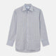 Blue, Orange & Navy Check Regular Fit Shirt with T&A Collar and 3 Button Cuffs