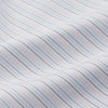 View 4 of product The Turnbull & Asser Blue Multi Stripe Tailored Fit Shelton Shirt features a Kent collar and thin blue and gray vertical stripes on white. This long-sleeve, button-down is displayed neatly against a plain white background.