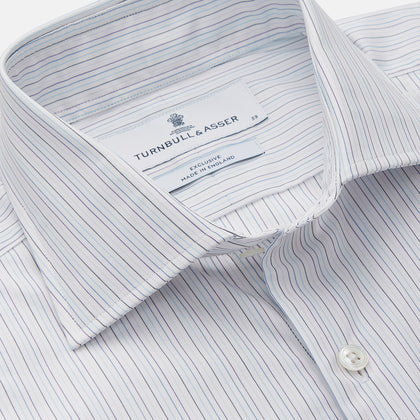 Purple Multi Stripe Tailored Fit Shelton Shirt