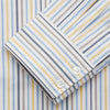 View 3 of product Turnbull & Asser’s Yellow Multi Stripe Tailored Fit Shirt features a Kent collar, blue, yellow, and white stripes on a light background, 2-button cuffs, and a curved hem for a refined look.
