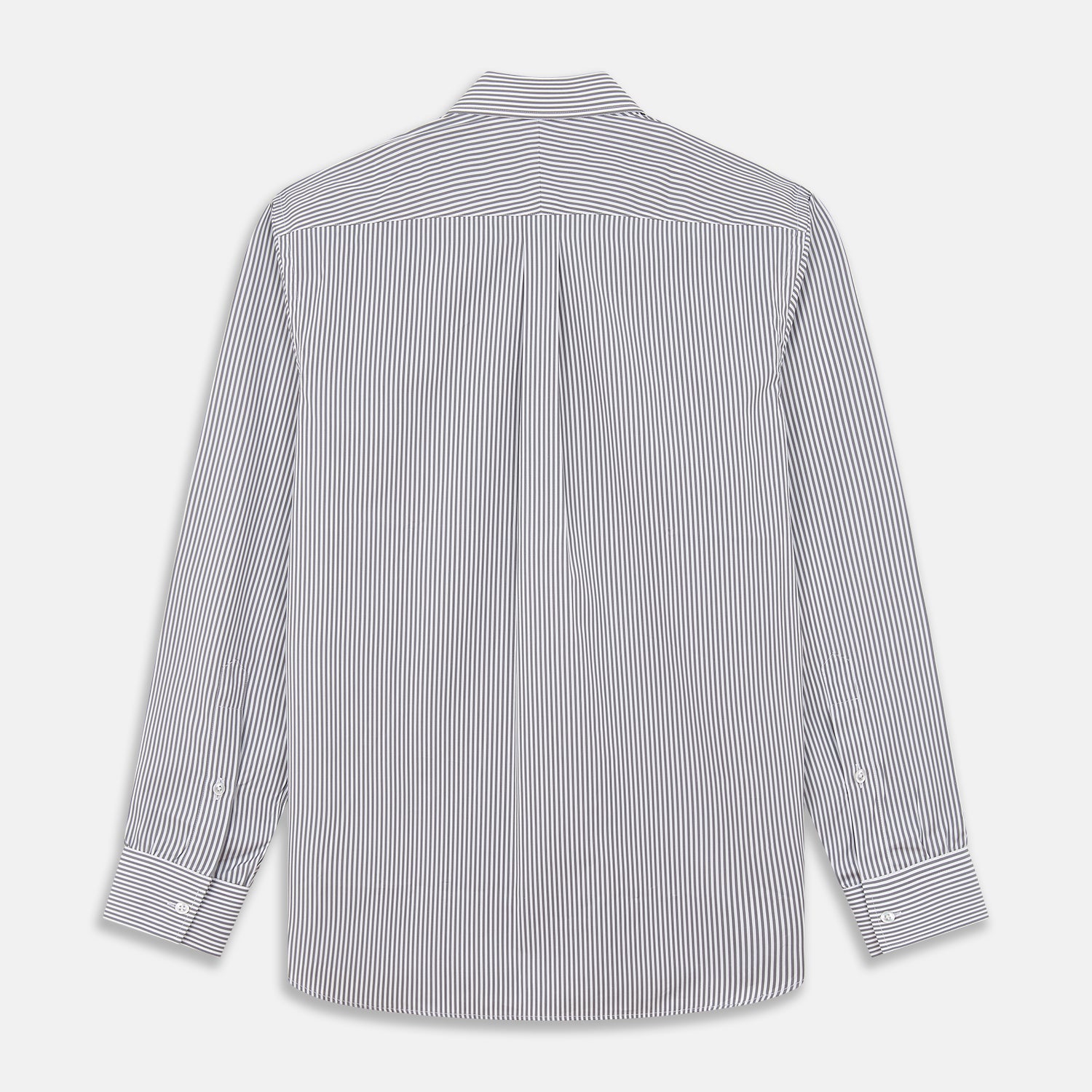 Image 5 of product Grey & White Stripe Weekend Fit Shirt with Derby Collar and 1 Button Cuffs