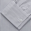 View 3 of product The Turnbull & Asser Grey & White Stripe Weekend Fit Shirt features a Derby collar, 1-button cuffs, and chest pocket—ideal for casual weekends. Shown on a plain white background.