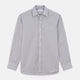 Grey & White Stripe Weekend Fit Shirt with Derby Collar and 1 Button Cuffs