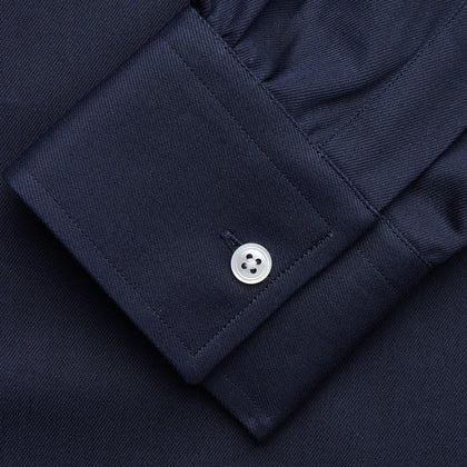 Navy Weekend Fit Shirt with Dorset Collar and 1 Button Cuffs Image 2