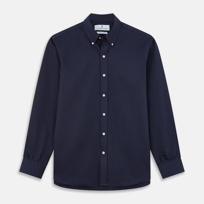 Navy Weekend Fit Shirt with Dorset Collar and 1 Button Cuffs