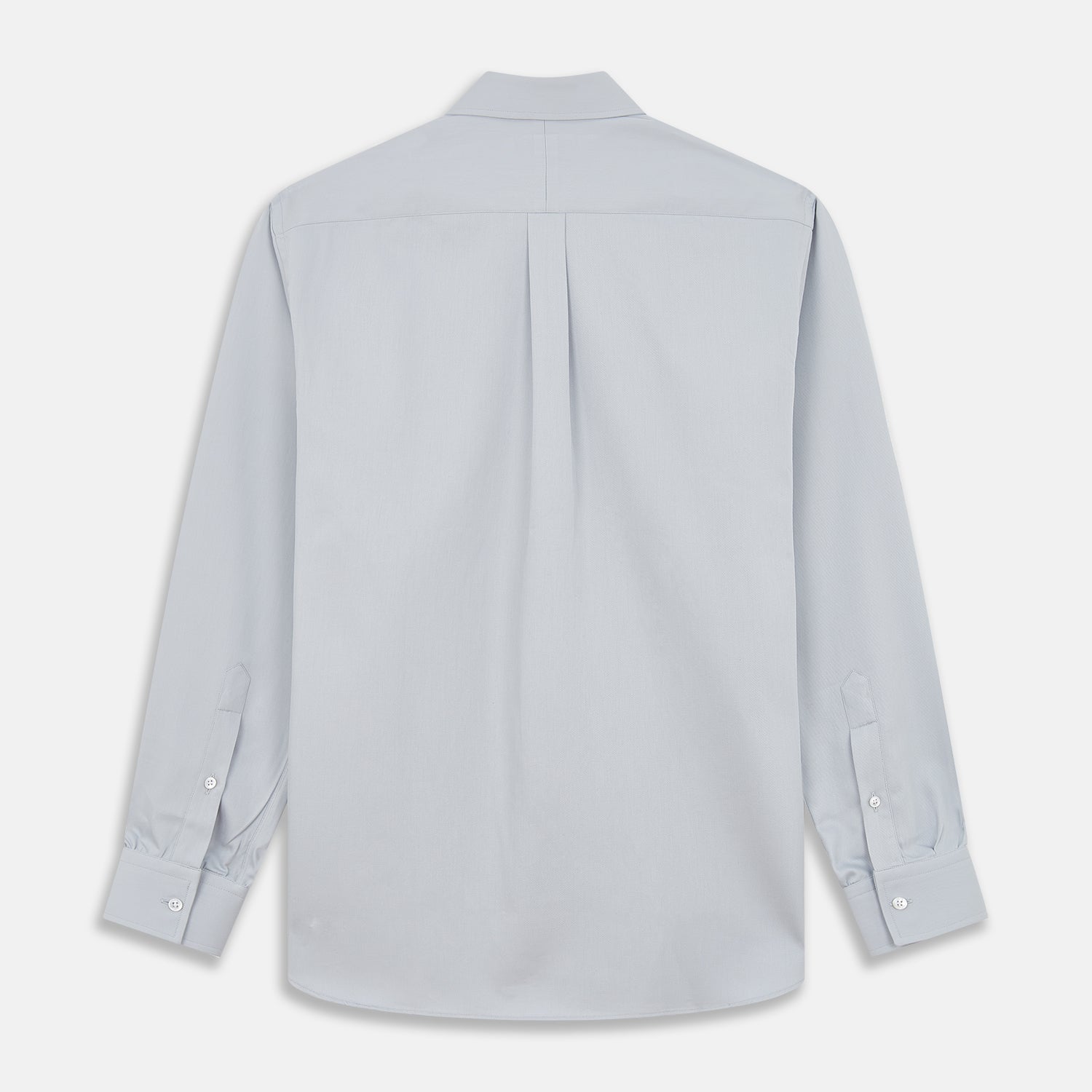 View 5 of product A grey Weekend Fit Shirt by Turnbull & Asser, featuring a Dorset collar and single button cuffs, is displayed against a plain white background.