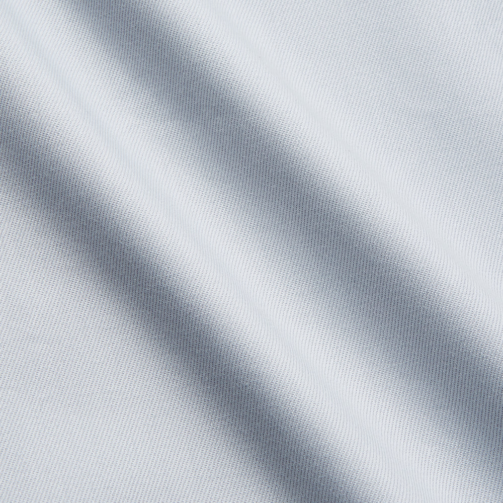 A grey Weekend Fit Shirt by Turnbull & Asser, featuring a Dorset collar and single button cuffs, is displayed against a plain white background.