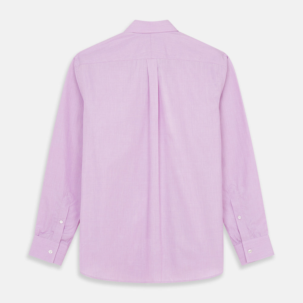 Pink Weekend Fit Shirt with Long Point Collar and Single Button Cuffs