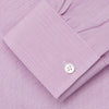 View 3 of product The Turnbull & Asser Pink Weekend Fit Shirt features a Long Point collar, single button cuffs, and a front pocket, shown laid flat on a white background.