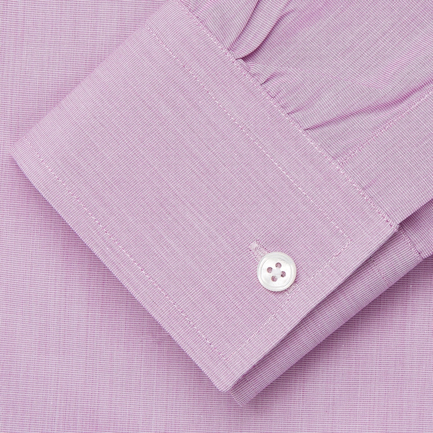 Pink Weekend Fit Shirt with Long Point Collar and Single Button Cuffs