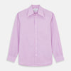 View 1 of product The Turnbull & Asser Pink Weekend Fit Shirt features a Long Point collar, single button cuffs, and a front pocket, shown laid flat on a white background.