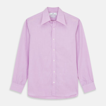 Pink Weekend Fit Shirt with Long Point Collar and Single Button Cuffs