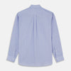 View 5 of product The Turnbull & Asser Pale Blue Weekend Fit Shirt with a Long Point collar and single button cuffs is laid flat on a white background.