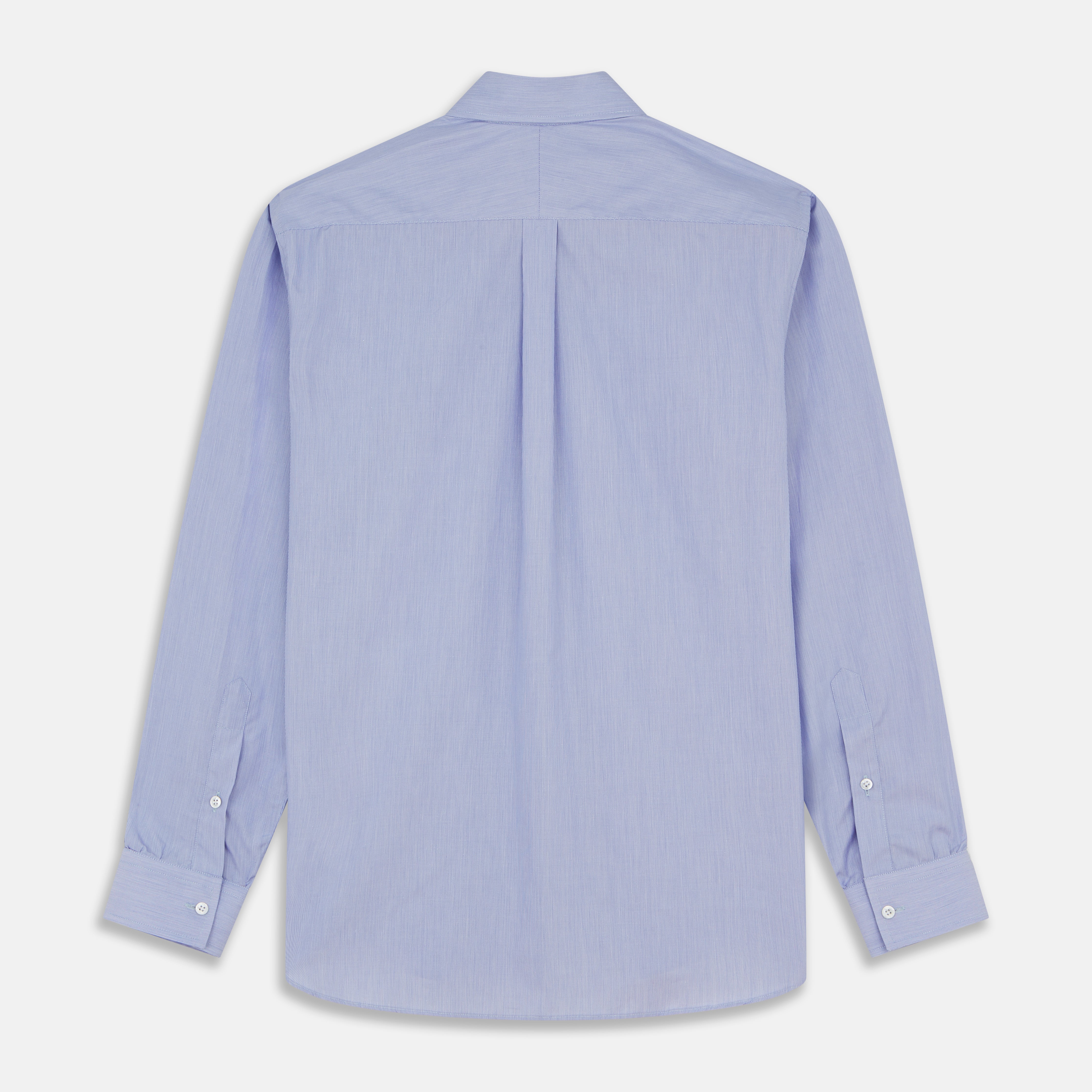 Pale Blue Weekend Fit Shirt with Long Point Collar and Single Button Cuffs
