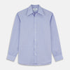 View 1 of product The Turnbull & Asser Pale Blue Weekend Fit Shirt with a Long Point collar and single button cuffs is laid flat on a white background.