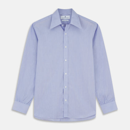 Pale Blue Weekend Fit Shirt with Long Point Collar and Single Button Cuffs