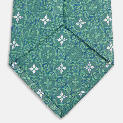 Green Multi Neat Silk Tie Image 3