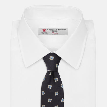 Navy Multi Geo Silk Tie