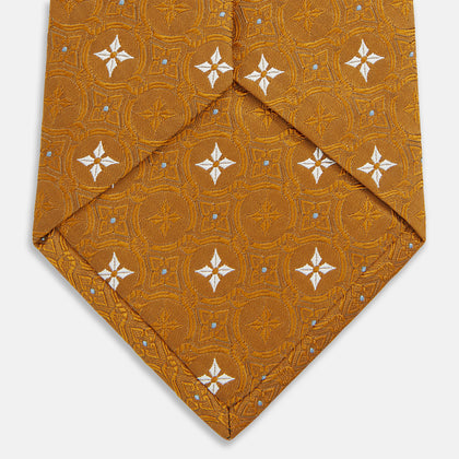 Orange Multi Neat Silk Tie Image 3